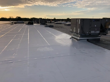 Commercial flat roofing project by Bel Air Foam & Roofing