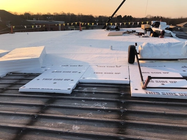 Commercial roof replacement project by Bel Air Foam & Roofing