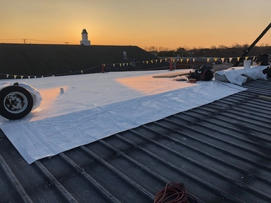 Commercial roofing project by Bel Air Foam & Roofing near Hunt Valley, MD