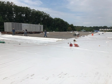 Commercial roofing project by Bel Air Foam & Roofing near Baltimore, MD