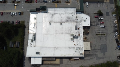 Completed commercial flat roof project by Bel Air Foam & Roofing in Maryland