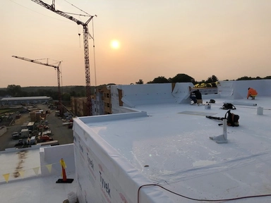 Commercial flat roofing project by Bel Air Foam & Roofing
