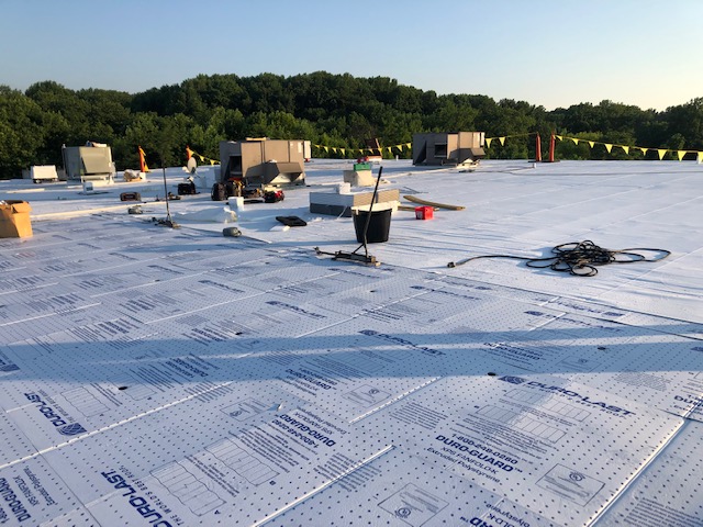 Commercial flat roof project by Bel Air Foam & Roofing in Maryland